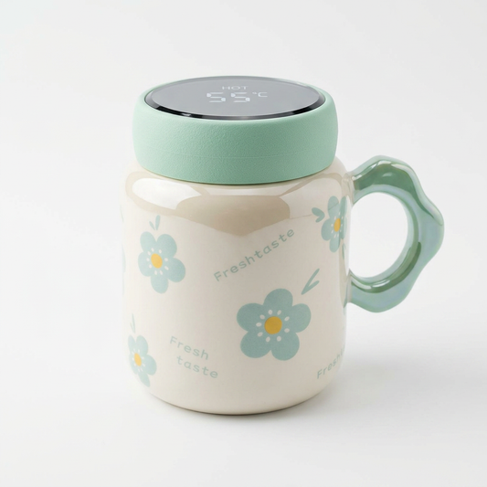 Taza Cerámica Diseño Flores CYL-1080 Dulce, Decorativa y Práctica