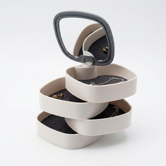 Organizador de Joyas con Espejo ORG-500 Elegante, Giratorio y Funcional
