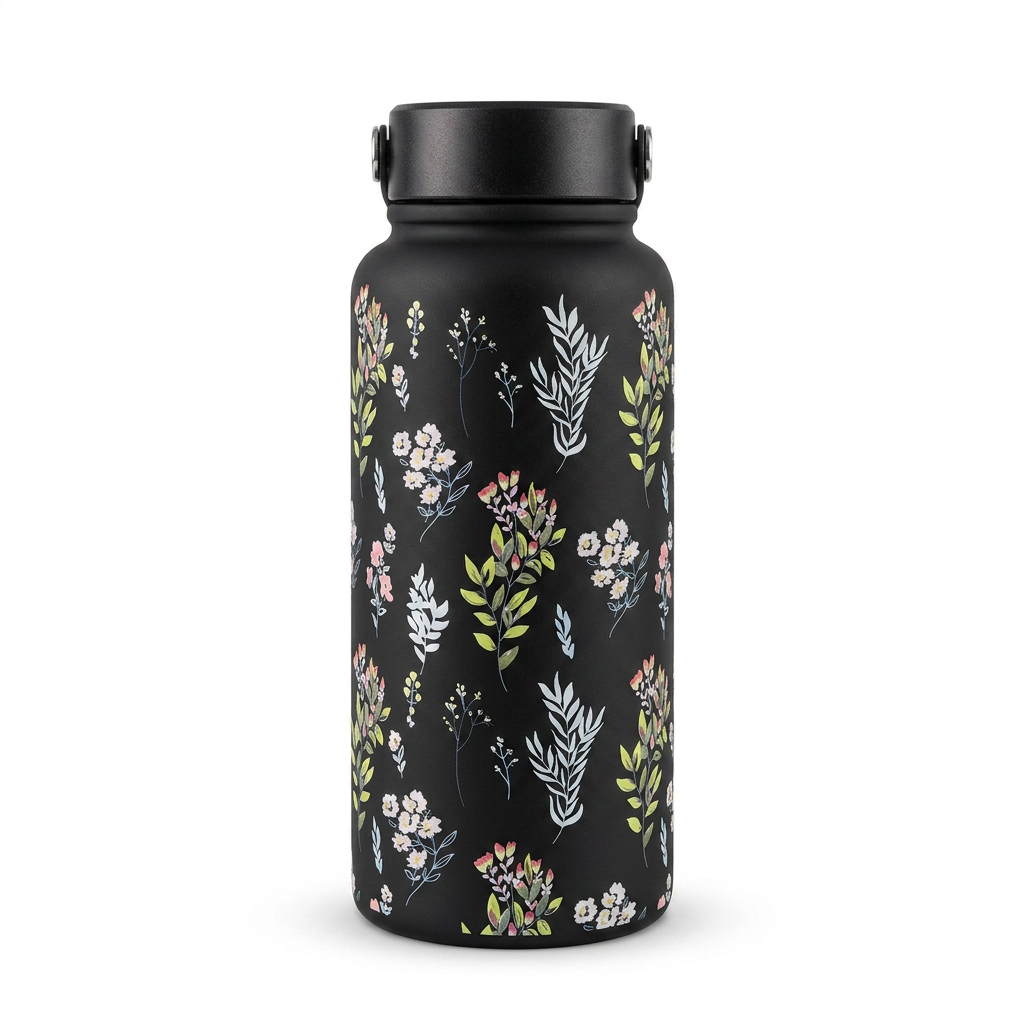 Termo Acero Inoxidable GTG-240 Elegancia Floral y Temperatura Perfecta