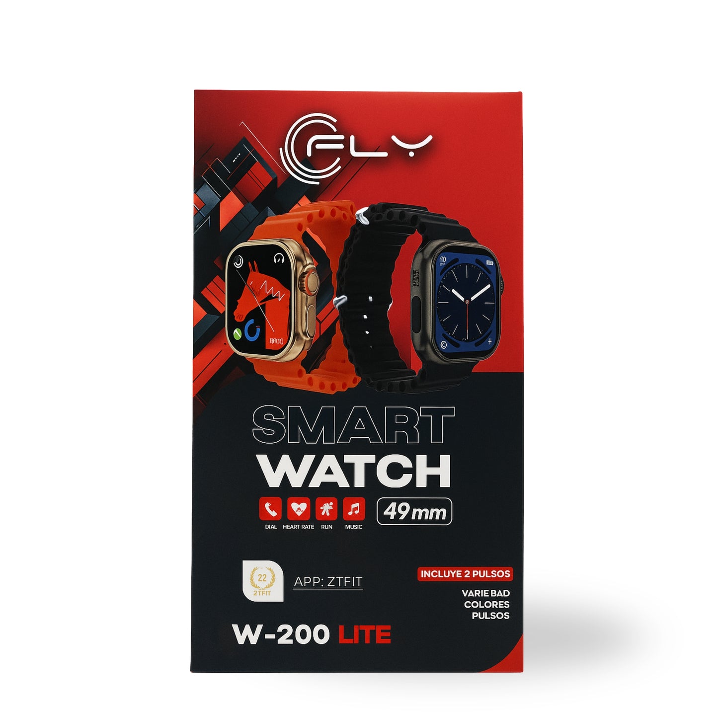 Reloj Inteligente W-200 Lite 49 mm – 2 Pulseras Incluidas