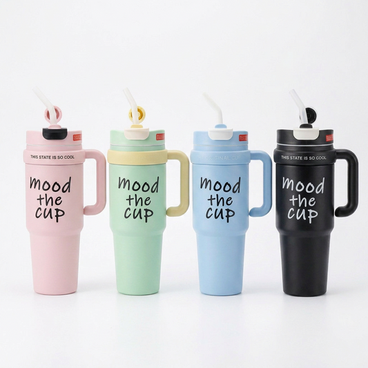 Termo GTG-140 Acero Inoxidable con Asa y Pitillo Estilo Mood Cup para Llevar