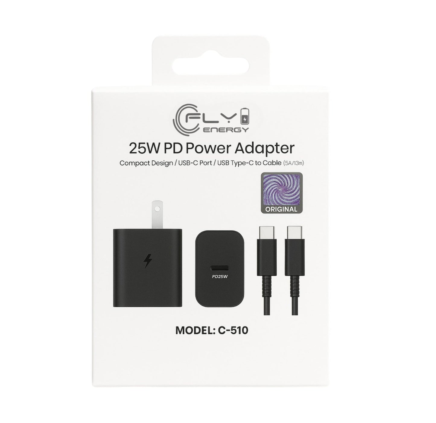 Cargador USB-C C-510 25W Carga Inteligente