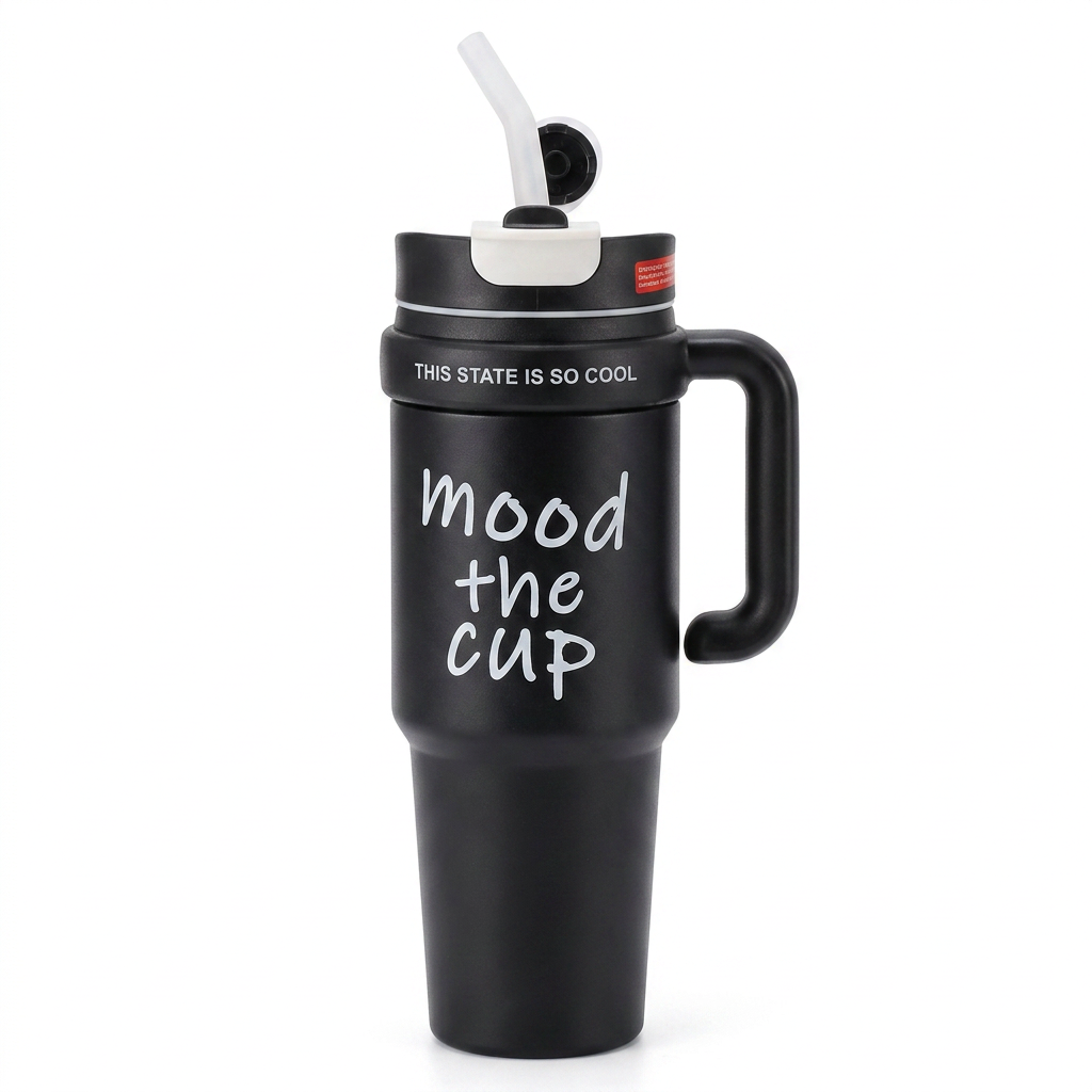 Termo GTG-140 Acero Inoxidable con Asa y Pitillo Estilo Mood Cup para Llevar