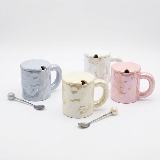 Taza Cilíndrica Tapa con Cuchara Bola C&L-1120 Elegante, Práctica y Decorativa