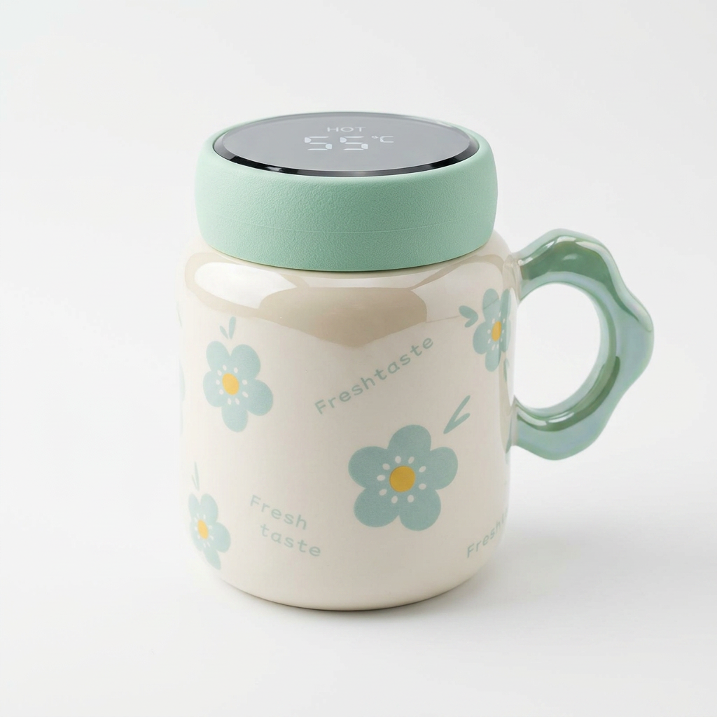 Taza Cerámica Diseño Flores CYL-1080  Dulce, Decorativa y Práctica