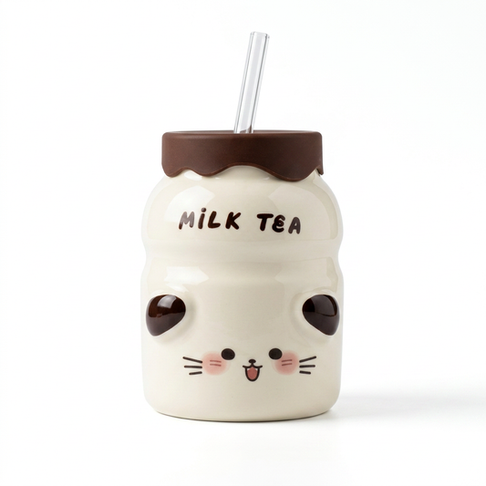 Vaso Cerámica Diseño Milk Tea CYL-1040  Tierno, Decorativo y Funcional
