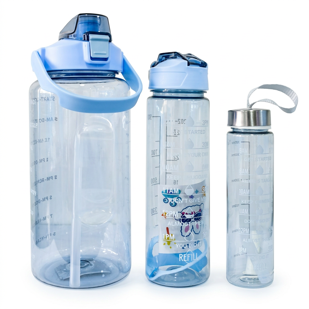 Set Botellas Motivacionales GTG-520 Hidratación Para Todo Tu Día