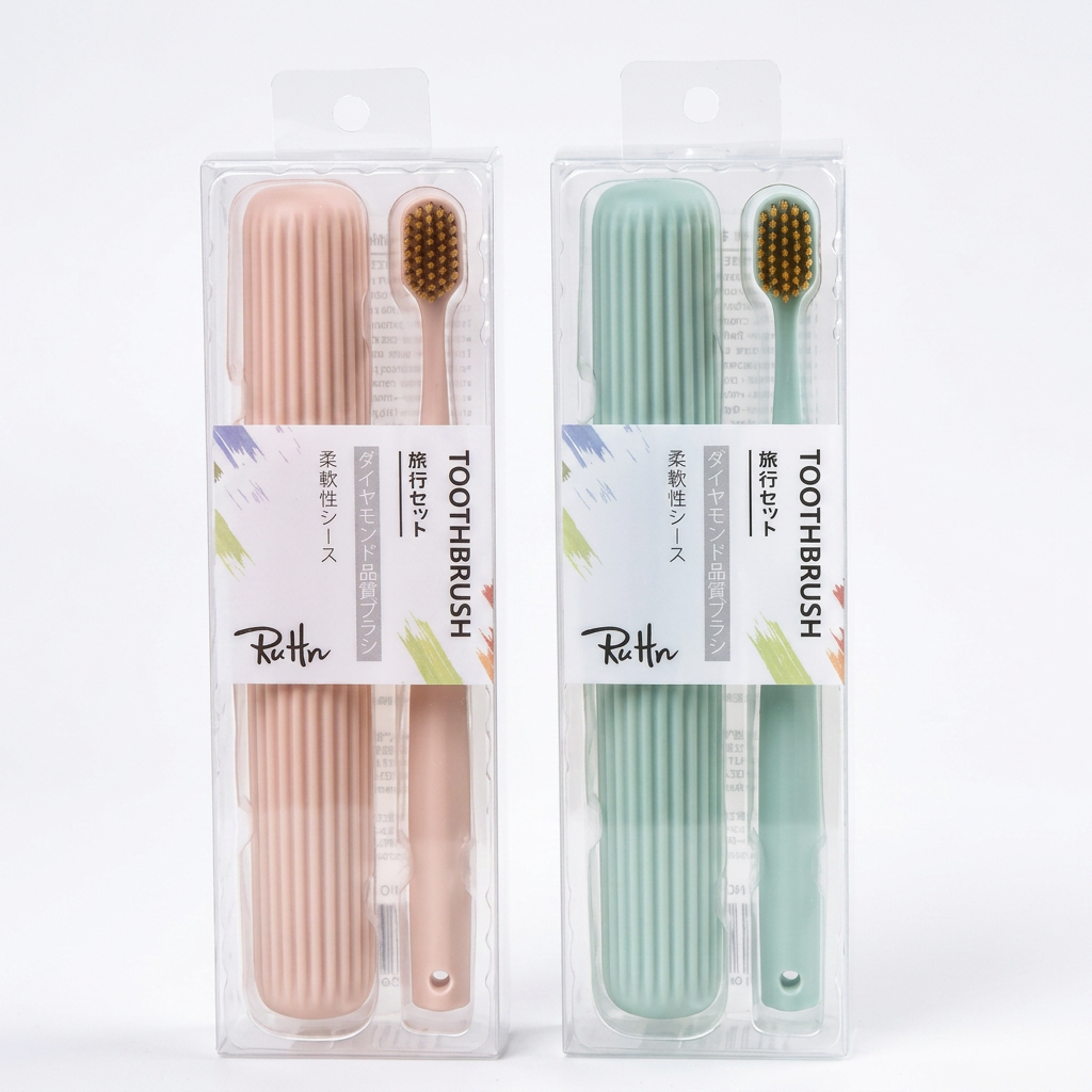 Cepillo Viajero con Estuche Pastel AYB-050 Práctico, Compacto y Portátil