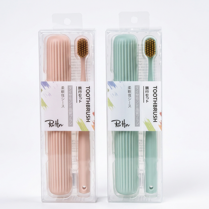 Cepillo Viajero con Estuche Pastel AYB-050 Práctico, Compacto y Portátil