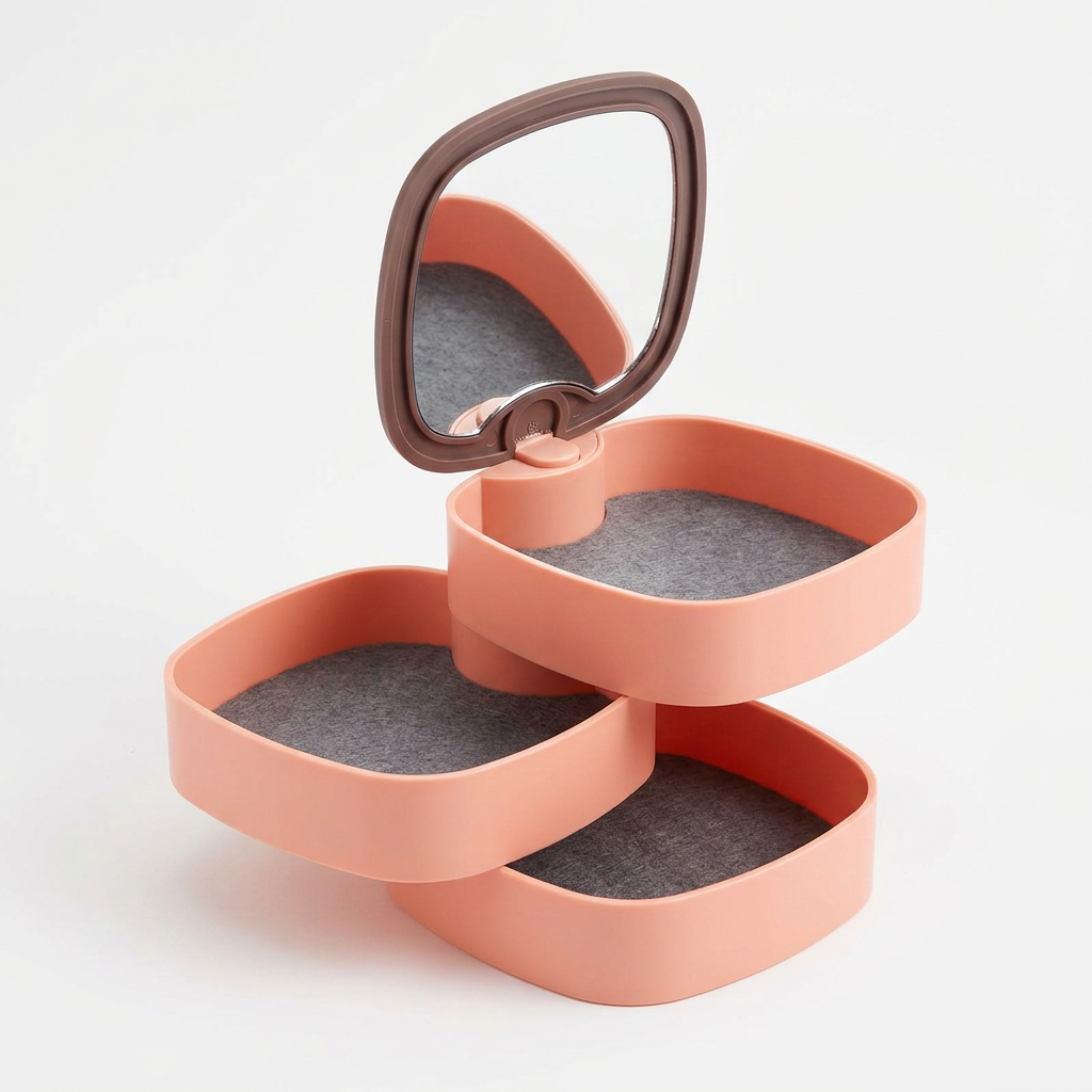 Organizador de Joyas con Espejo ORG-500  Elegante, Giratorio y Funcional
