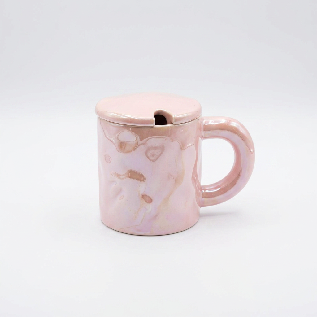 Taza Cilíndrica Tapa con Cuchara Bola C&L-1120 Elegante, Práctica y Decorativa
