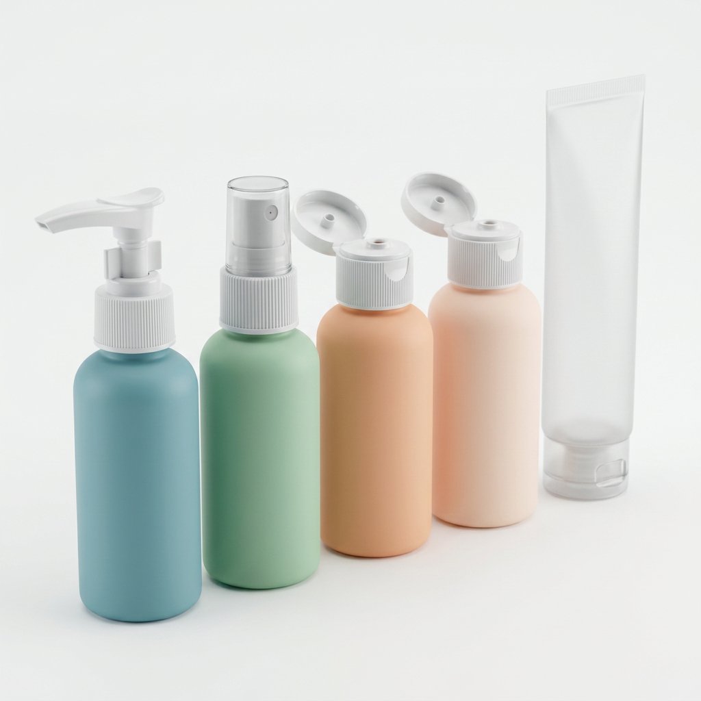 Set Botellas Viaje Spray/Pomp ACP-070  Práctico, Compacto y Recargable