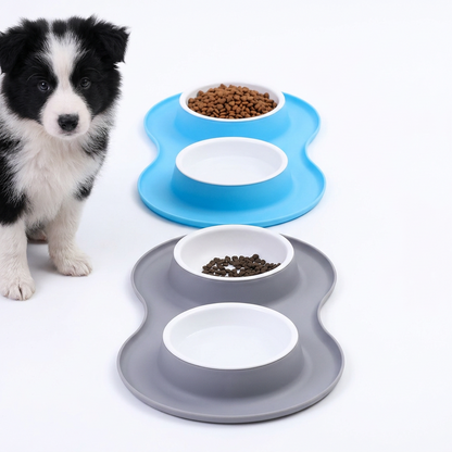 Comedero y Bebedero para Mascota ALA-050  Alimentación Práctica en un Solo Lugar