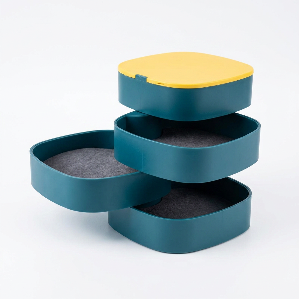 Organizador de Joyas con Espejo ORG-500  Elegante, Giratorio y Funcional
