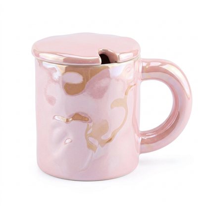 Taza Cilíndrica Tapa con Cuchara Bola C&L-1120 Elegante, Práctica y Decorativa
