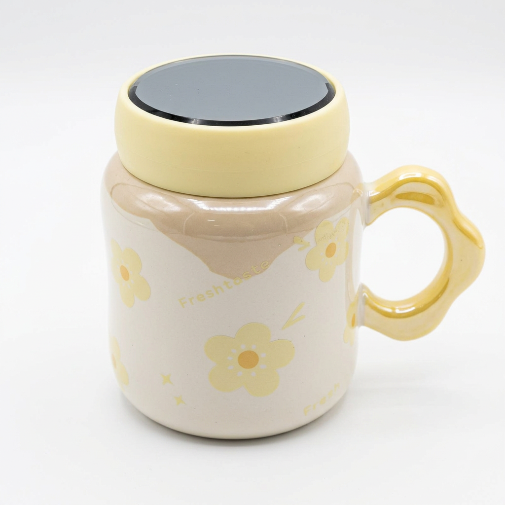 Taza Cerámica Diseño Flores CYL-1080  Dulce, Decorativa y Práctica