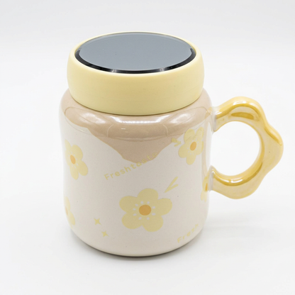 Taza Cerámica Diseño Flores CYL-1080  Dulce, Decorativa y Práctica