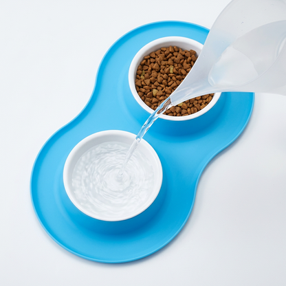 Comedero y Bebedero para Mascota ALA-050  Alimentación Práctica en un Solo Lugar