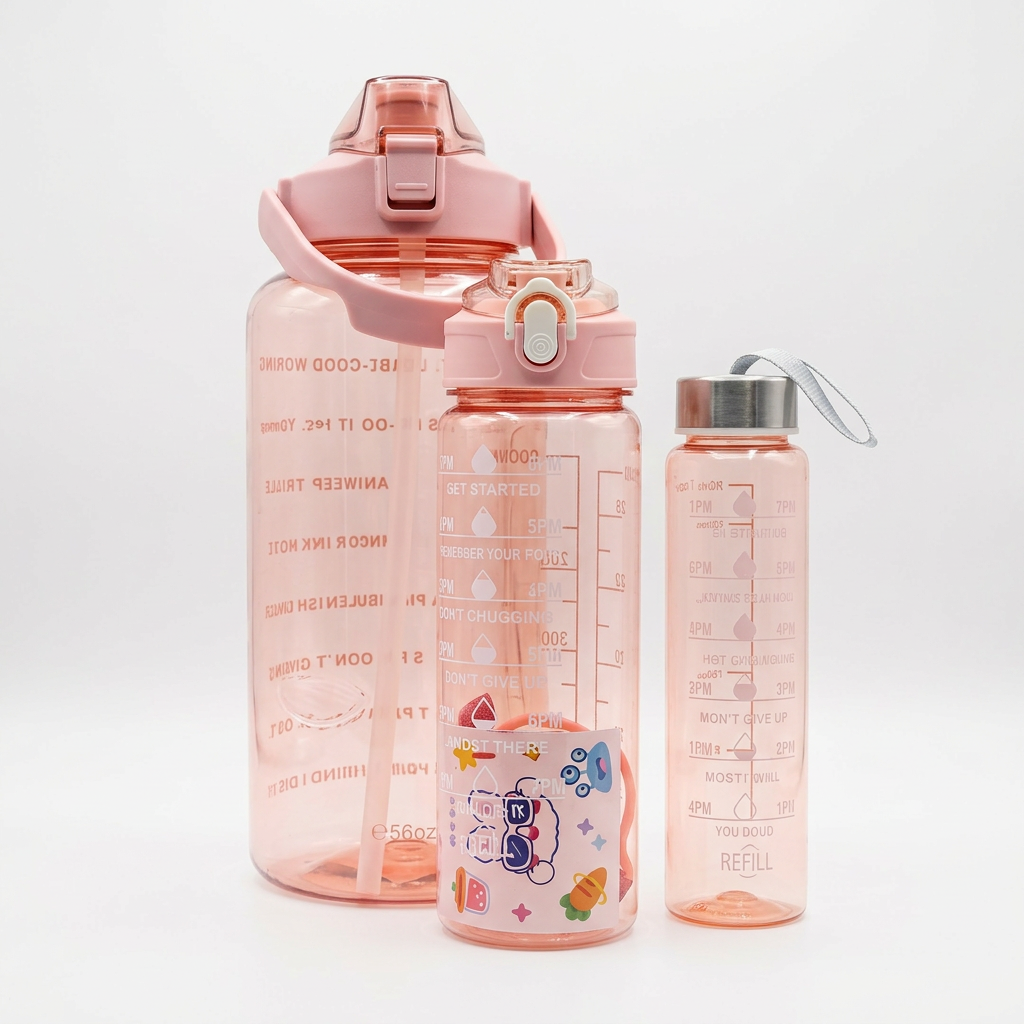Set Botellas Motivacionales GTG-520 Hidratación Para Todo Tu Día