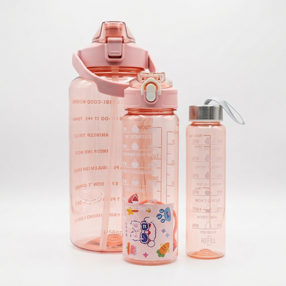 Set Botellas Motivacionales GTG-520 Hidratación Para Todo Tu Día