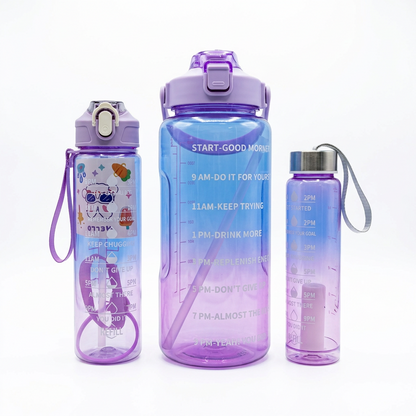 Set Botellas Motivacionales GTG-520 Hidratación Para Todo Tu Día