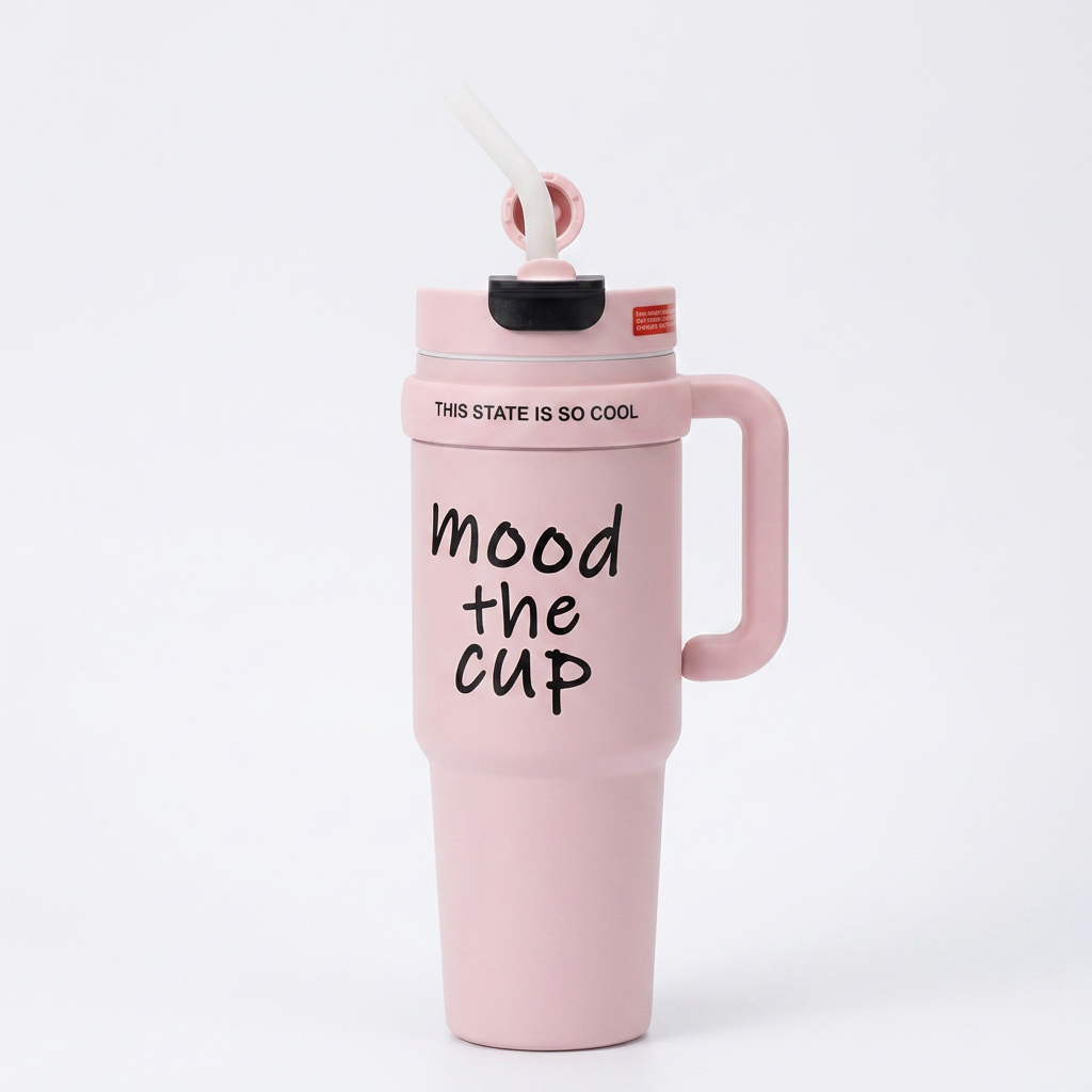 Termo GTG-140 Acero Inoxidable con Asa y Pitillo Estilo Mood Cup para Llevar