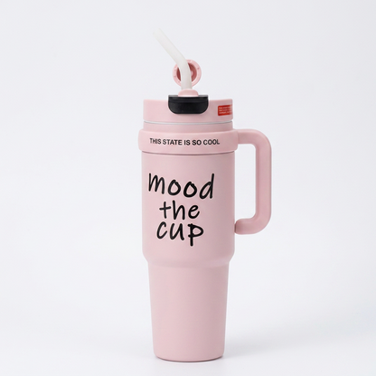 Termo GTG-140 Acero Inoxidable con Asa y Pitillo Estilo Mood Cup para Llevar