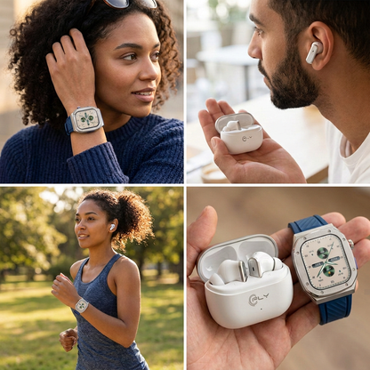 Smartwatch Reloj Inteligente Pantalla AMOLED + Audífono Inalámbrico Bluetooth