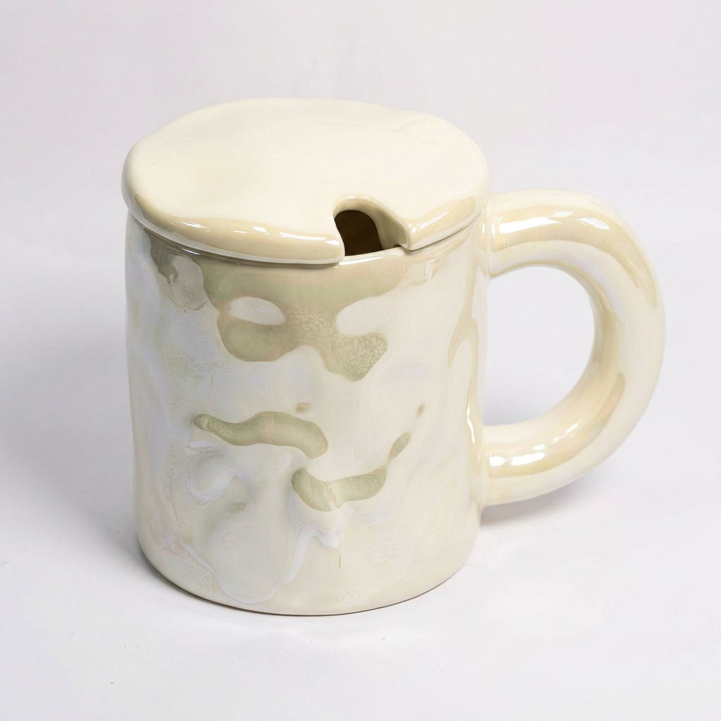 Taza Cilíndrica Tapa con Cuchara Bola C&L-1120 Elegante, Práctica y Decorativa