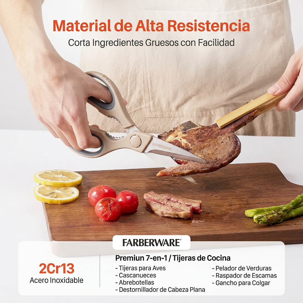 Tijera Multiusos C&L-730 Precisión y Comodidad para Tu Cocina
