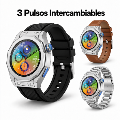 Reloj Smartwatch AMOLED + Audífonos Bluetooth Portatil T-940/F-280
