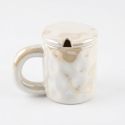 Taza Cilíndrica Tapa con Cuchara Bola C&L-1120 Elegante, Práctica y Decorativa
