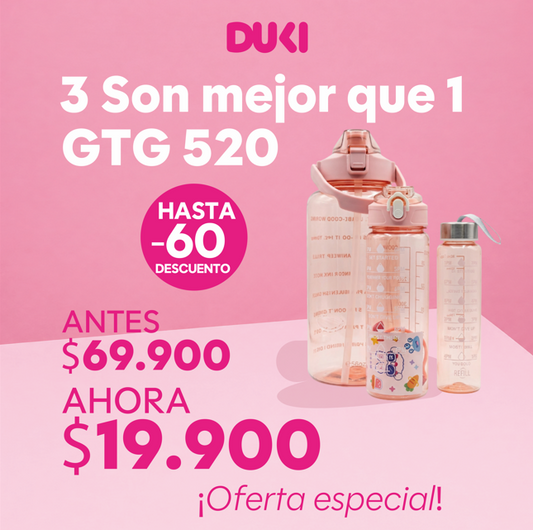 Set Botellas Motivacionales GTG-520 Hidratación Para Todo Tu Día