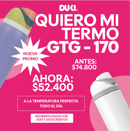 Botella Térmica Flip GTG-170 Hidratación Inteligente Todo el Día