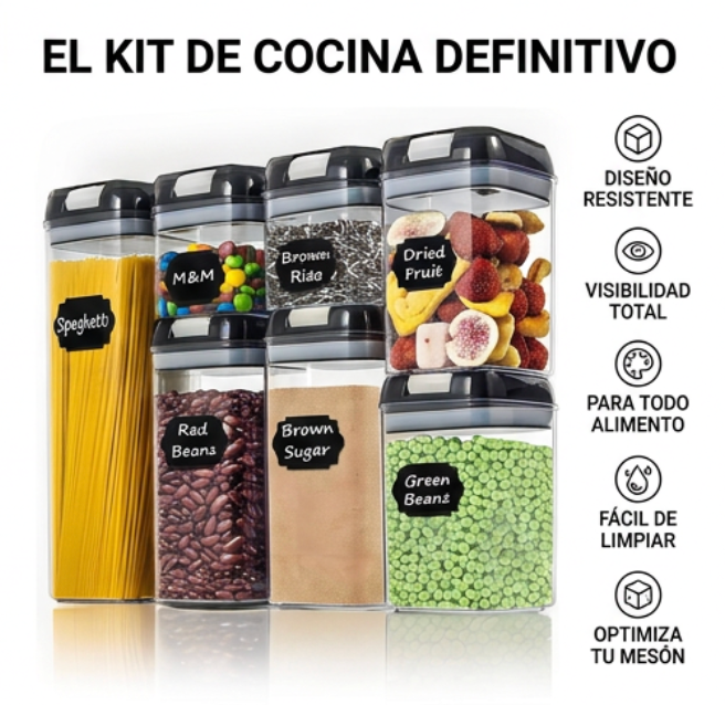 Organizador Escurridor de Platos Para Cocina + Set de 6 Recipientes Organizadores Hermeticos Para Alimentos