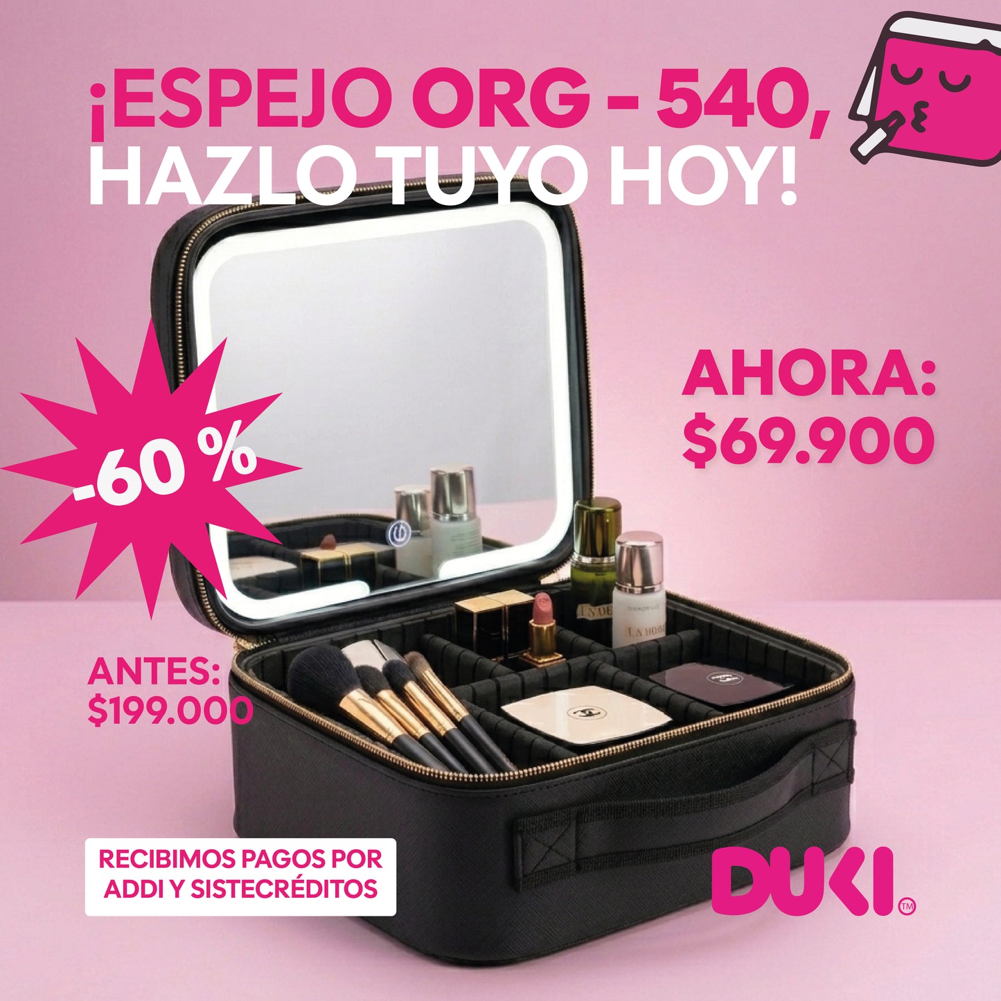 Neceser Beauty LED ORG-540 Tu Tocador Portátil