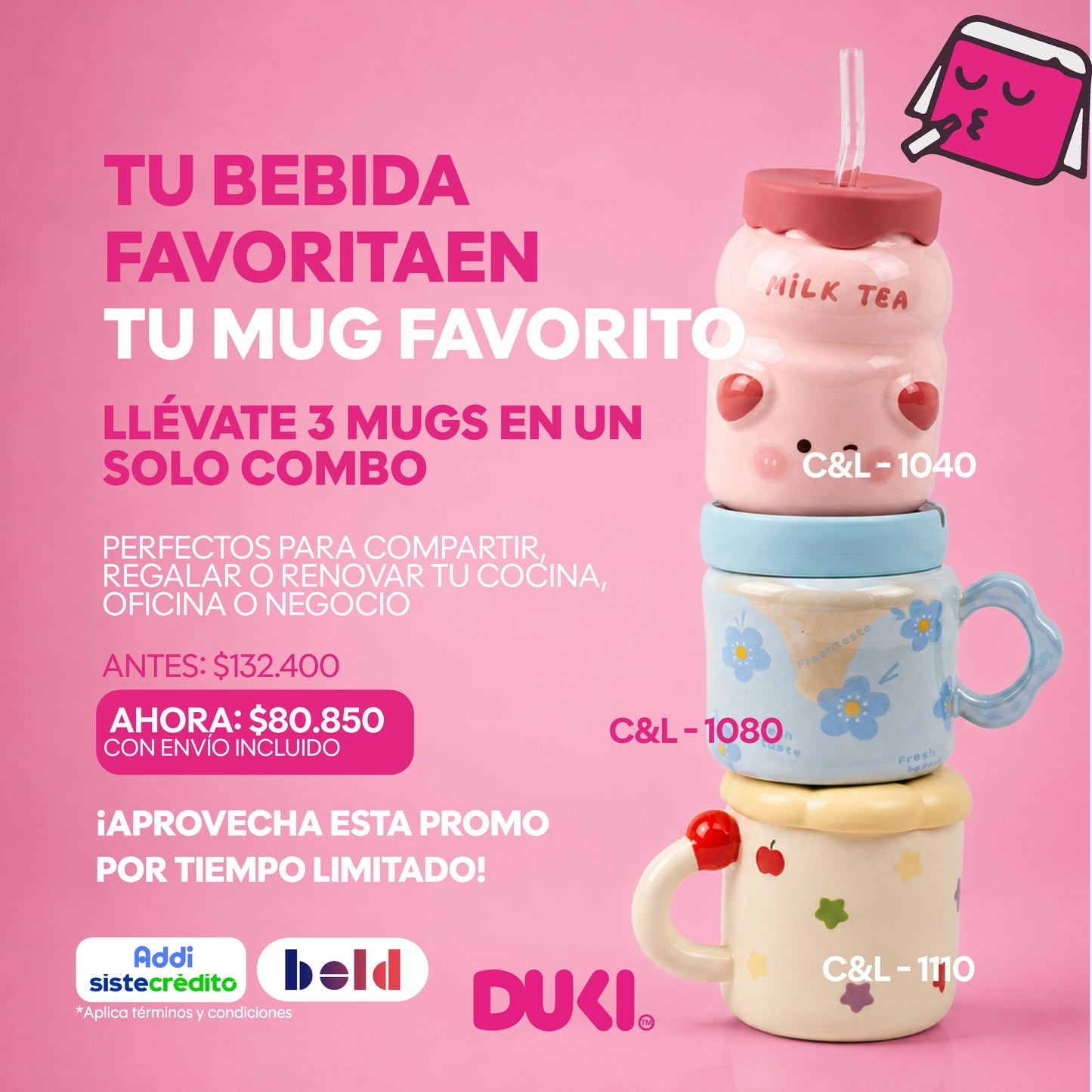 Mug C&L-1060 decorativos Colorido y perfecto para regalar