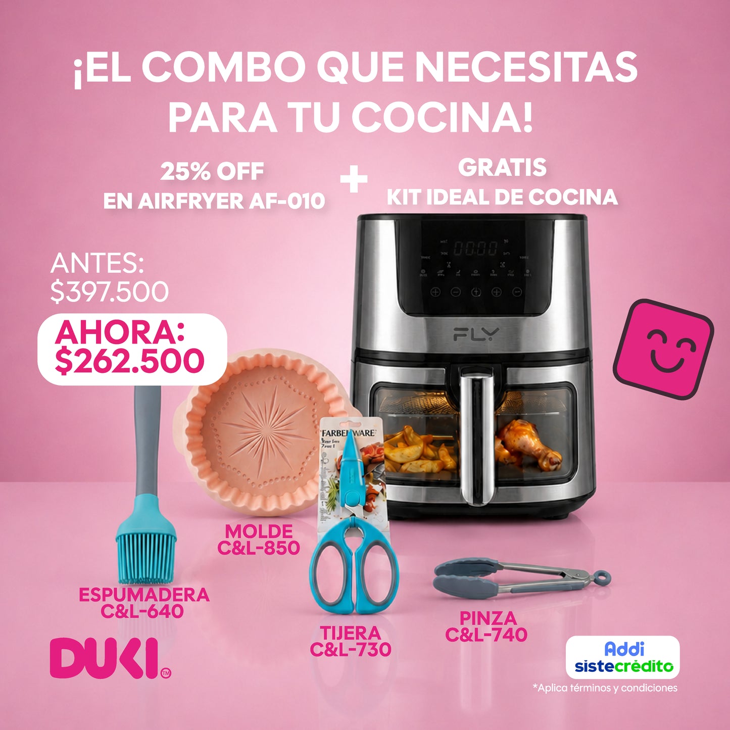Airfryer AF-010 Cocina Más Saludable, Rápida y Crujiente sin Aceite