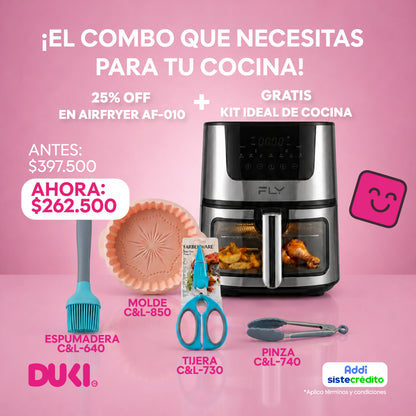 Airfryer AF-010 Cocina Más Saludable, Rápida y Crujiente sin Aceite