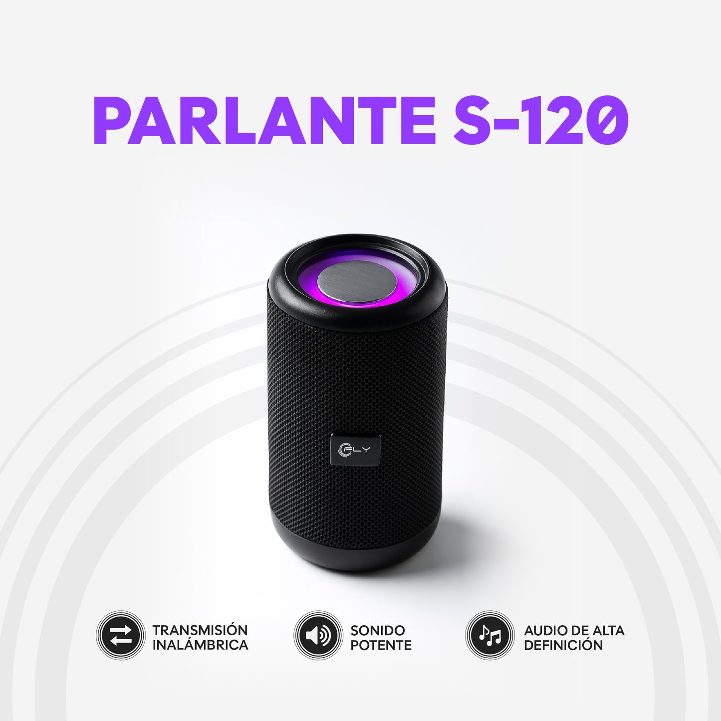 Parlante Bluetooth S-120 Sonido Envolvente con Luces LED