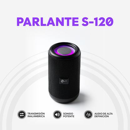 Parlante Bluetooth S-120 Sonido Envolvente con Luces LED