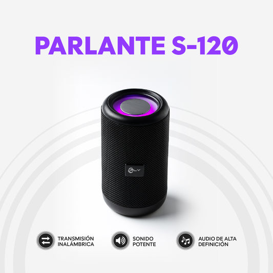 Parlante Bluetooth S-120 – Sonido Envolvente con Luces LED