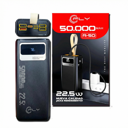 Power Bank A-50 50.000 mAh Alta Capacidad y Carga Rápida 22.5W